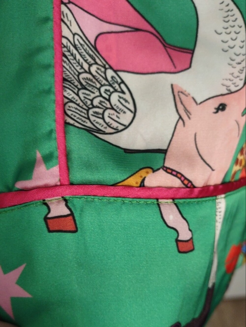 Karen Mabon Carousel Satin Pajama Set Medium M Whimsical Luxury Sleepwear.NWTS - Picture 8 of 15